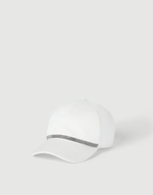 Baseball Cap with monili White Woman - Brunello Cucinelli