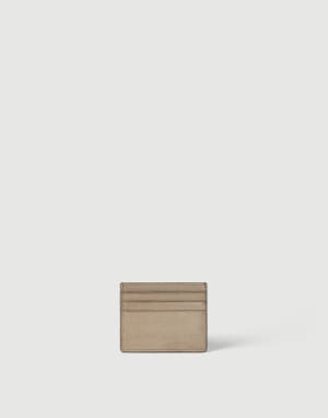 Suede card case Beige Woman - Brunello Cucinelli
