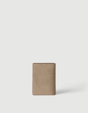Suede passport holder Beige Woman - Brunello Cucinelli