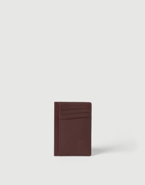 Calfskin card case Brown Man - Brunello Cucinelli