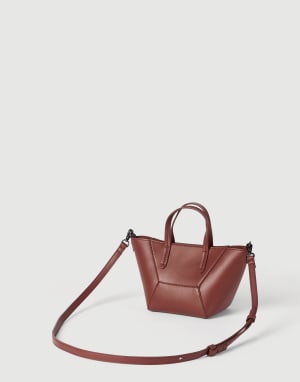 Calfskin mini BC Duo bag Firebrick Woman - Brunello Cucinelli