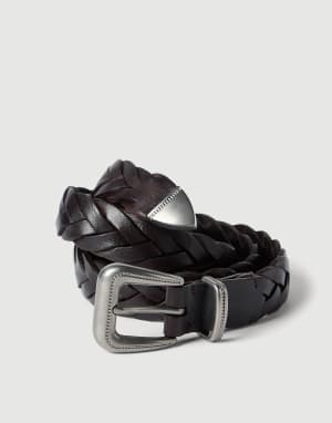 Braided belt Rust Brown Woman - Brunello Cucinelli
