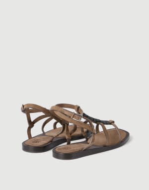 Suede sandals Brown Woman - Brunello Cucinelli