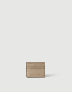 Suede card case Beige Woman - Brunello Cucinelli