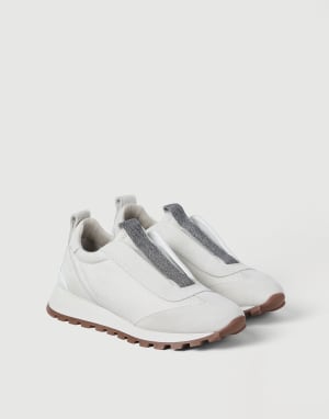 Canvas and suede runners White Woman - Brunello Cucinelli