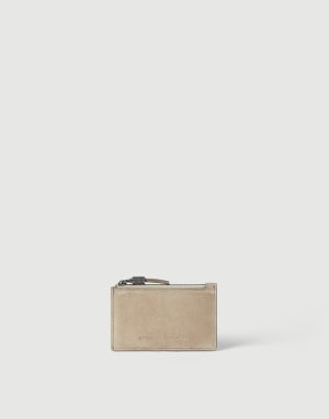 Кредитница из замши с цепочкой Мониль Бежевый Женщина - Brunello Cucinelli