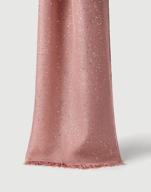 Cashmere and silk Diamond yarn scarf Pink Woman - Brunello Cucinelli