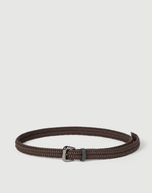 Braided belt with monili Rust Brown Woman - Brunello Cucinelli