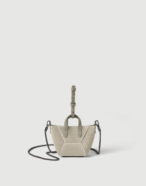 Suede BC Duo micro bag Khaki Woman - Brunello Cucinelli