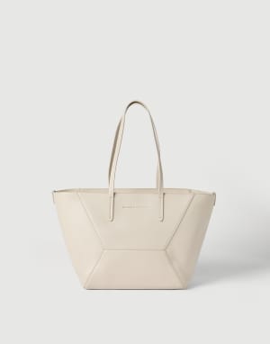 Calfskin small BC Duo bag Ivory Woman - Brunello Cucinelli