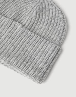 Cashmere rib knit beanie Light Grey Man - Brunello Cucinelli