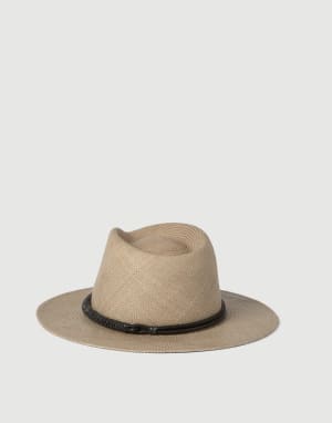 Fedora en paille Beige Femme - Brunello Cucinelli