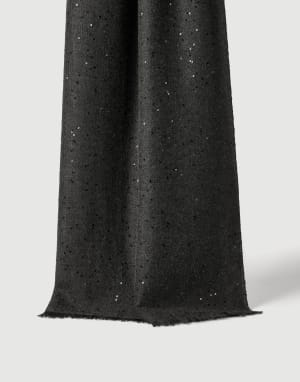 Schal aus Kaschmir und Diamant-Seide Schwarzgrau Damen - Brunello Cucinelli