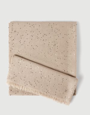 Schal aus Kaschmir und Diamant-Seide Beige Damen - Brunello Cucinelli