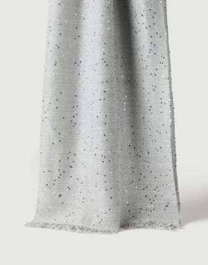 Echarpe en cachemire et soie Diamante Gris Clair Femme - Brunello Cucinelli