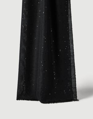 Schal aus Kaschmir und Diamant-Seide Schwarz Damen - Brunello Cucinelli