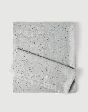 Echarpe en cachemire et soie Diamante Gris Clair Femme - Brunello Cucinelli