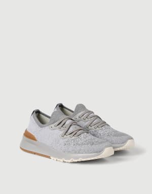Cotton chiné knit runners Grey Man - Brunello Cucinelli