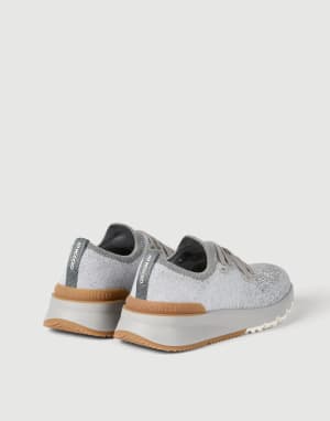 Cotton chiné knit runners Grey Man - Brunello Cucinelli