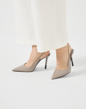 Calfskin slingback heels Buff Woman - Brunello Cucinelli