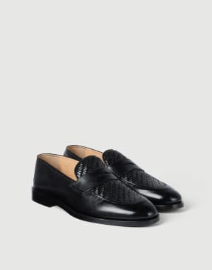 Calfskin penny loafers Black Man - Brunello Cucinelli