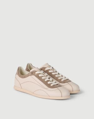 Calfskin and suede sneakers Butter Man - Brunello Cucinelli