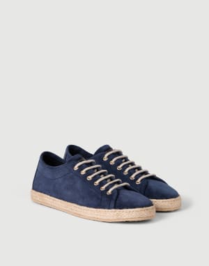Derbies en cuir de veau retourné Bleu Avio Homme - Brunello Cucinelli