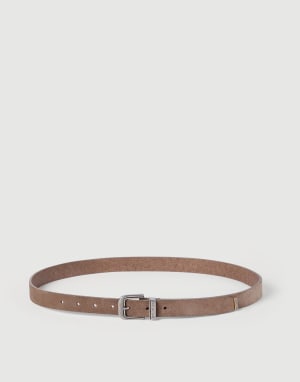 Reversed leather belt Light Brown Man - Brunello Cucinelli