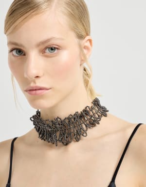 Sterling Silver choker Lignite Grey Woman - Brunello Cucinelli