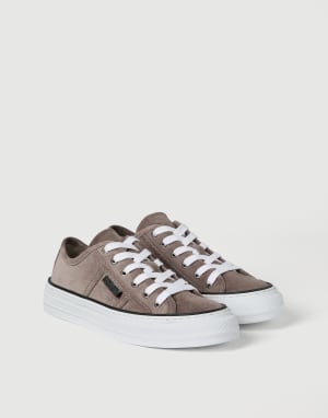 Сникеры из замши с цепочкой Мониль Коричневый Женщина - Brunello Cucinelli