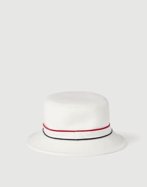 Bucket hat with logo White Woman - Brunello Cucinelli