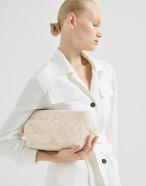 Sac Pouch Dazzling Water Lillies Panama Femme - Brunello Cucinelli