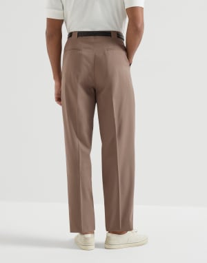 Cotton twill trousers Hazelnut Man - Brunello Cucinelli