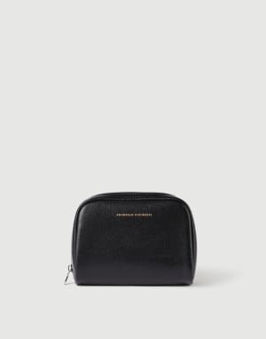 Grained leather slim beauty case Black Man - Brunello Cucinelli