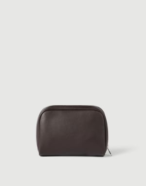 Calfskin beauty case Brown Man - Brunello Cucinelli