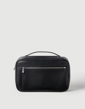 Grain leather beauty case Black Man - Brunello Cucinelli