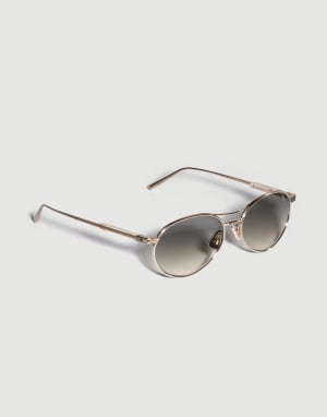 Ovale Sonnenbrille aus Titan Gold Brillen - Brunello Cucinelli