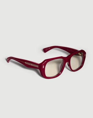 Sonnenbrille Demetra, goldplattiert 18 kt Kirschrot Brillen - Brunello Cucinelli