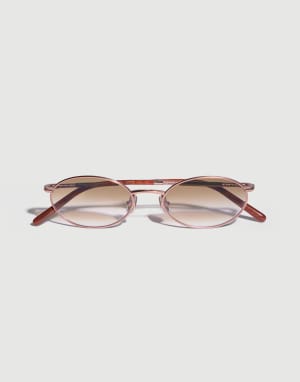 Oval titanium sunglasses Rose Gold Eyewear - Brunello Cucinelli