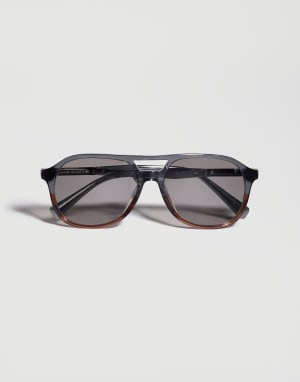 Acetate frame with polarized lenses Anthracite / Chestnut Eyewear - Brunello Cucinelli