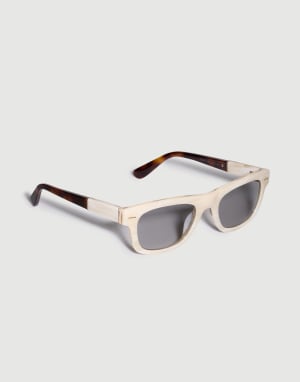 Rechteckige Aperitif-Brille aus Acetat Panama / Havanna Brillen - Brunello Cucinelli