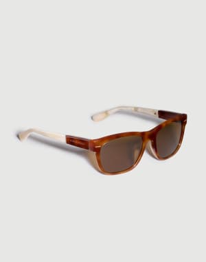 Rectangular acetate sunglasses Havana / Panama Eyewear - Brunello Cucinelli