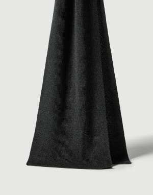 Cashmere knit scarf Lignite Grey Woman - Brunello Cucinelli