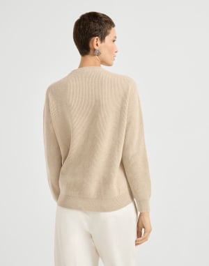 Cashmere and vicuña sweater Beige Woman - Brunello Cucinelli
