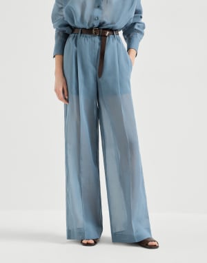 Sartorial track trousers Azure Woman - Brunello Cucinelli