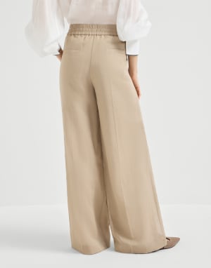 Pantalon Loose Track Beige Femme - Brunello Cucinelli