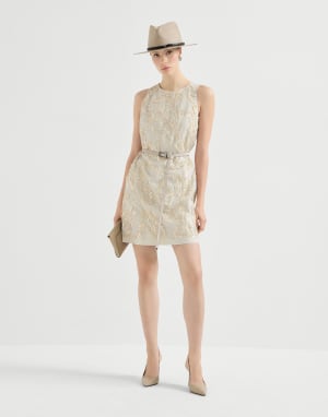 ダズリングエンブロイダリー ミニドレス ベージュ レディース - Brunello Cucinelli