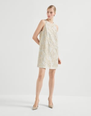 ダズリングエンブロイダリー ミニドレス ベージュ レディース - Brunello Cucinelli