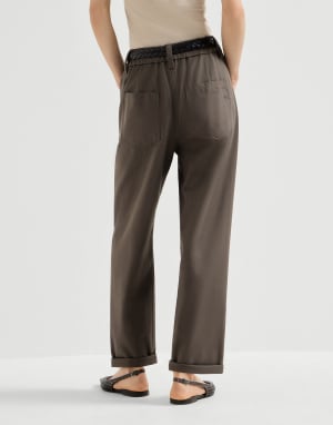 Pantalon Baggy Marron Foncé Femme - Brunello Cucinelli