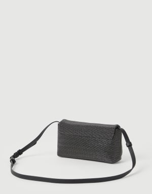 Precious flap bag in grained leather Black Woman - Brunello Cucinelli